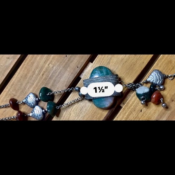 💎COLLAR LARGO DE PIEDRA JADE NATURAL 💎SILVER💎GREEN💎 - Picture 5 of 7